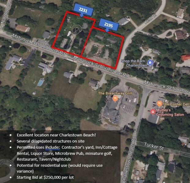 2195 & 2231 Matunuck School House rd, Charlestown, RI for Sale