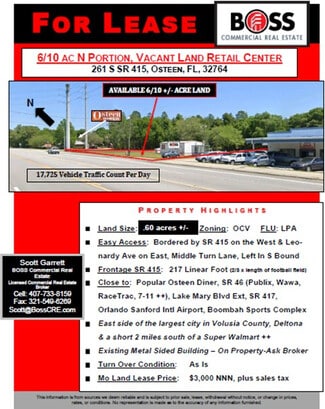 Osteen, FL Commercial Land - 261 S State Road 415