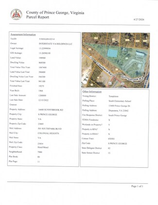 Petersburg, VA Commercial Land - 16600 Sunnybrook Rd Petersburg, VA Commercial Land - 16600 Sunnybrook Rd