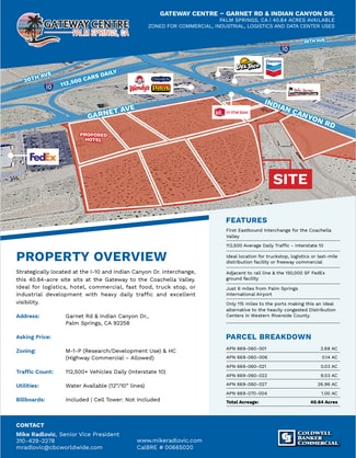 Palm Springs, CA Commercial Land - Indian Cyn