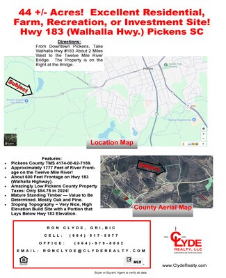 Pickens, SC Agricultural - Walhalla Highway Hwy @ Holder Knob Road