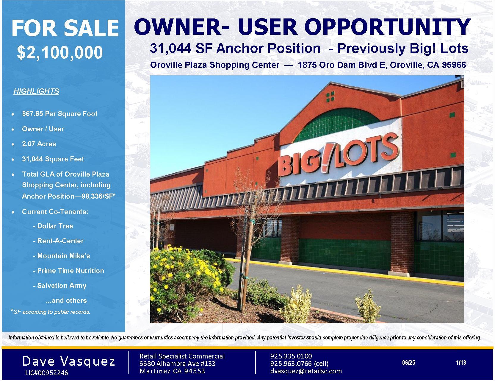 1815-1985 Oro Dam Blvd E, Oroville, CA for Sale