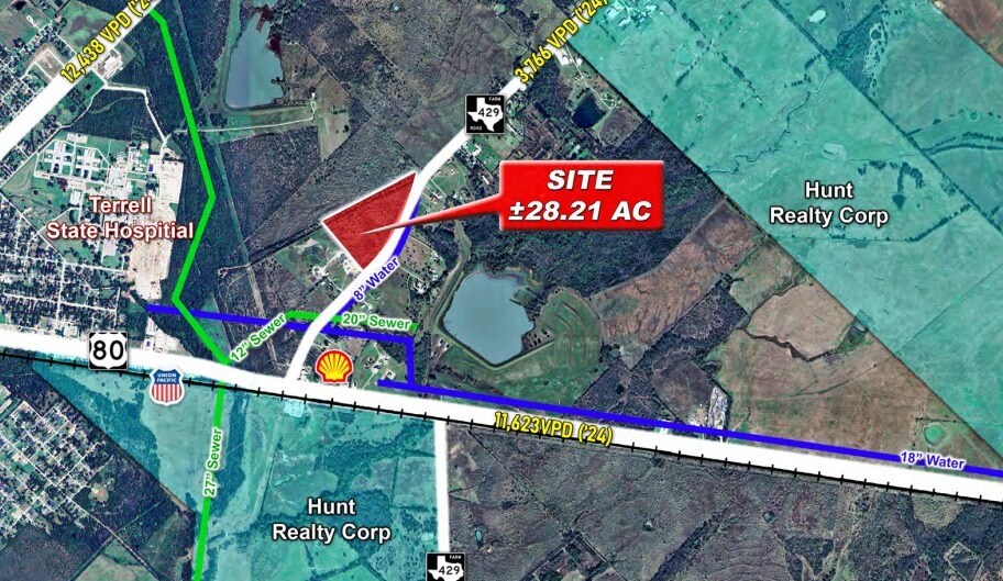 +/- 28 Acres, FM-429, Terrell, TX for Sale