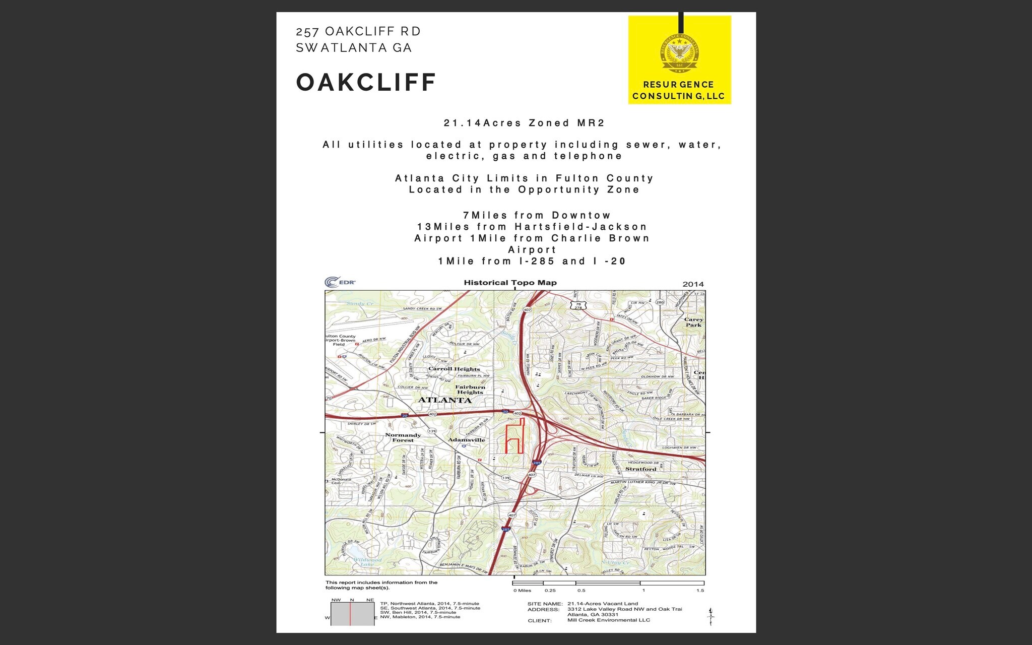 257 Oakcliff Atlanta, GA 30331 Land Property for Lease on