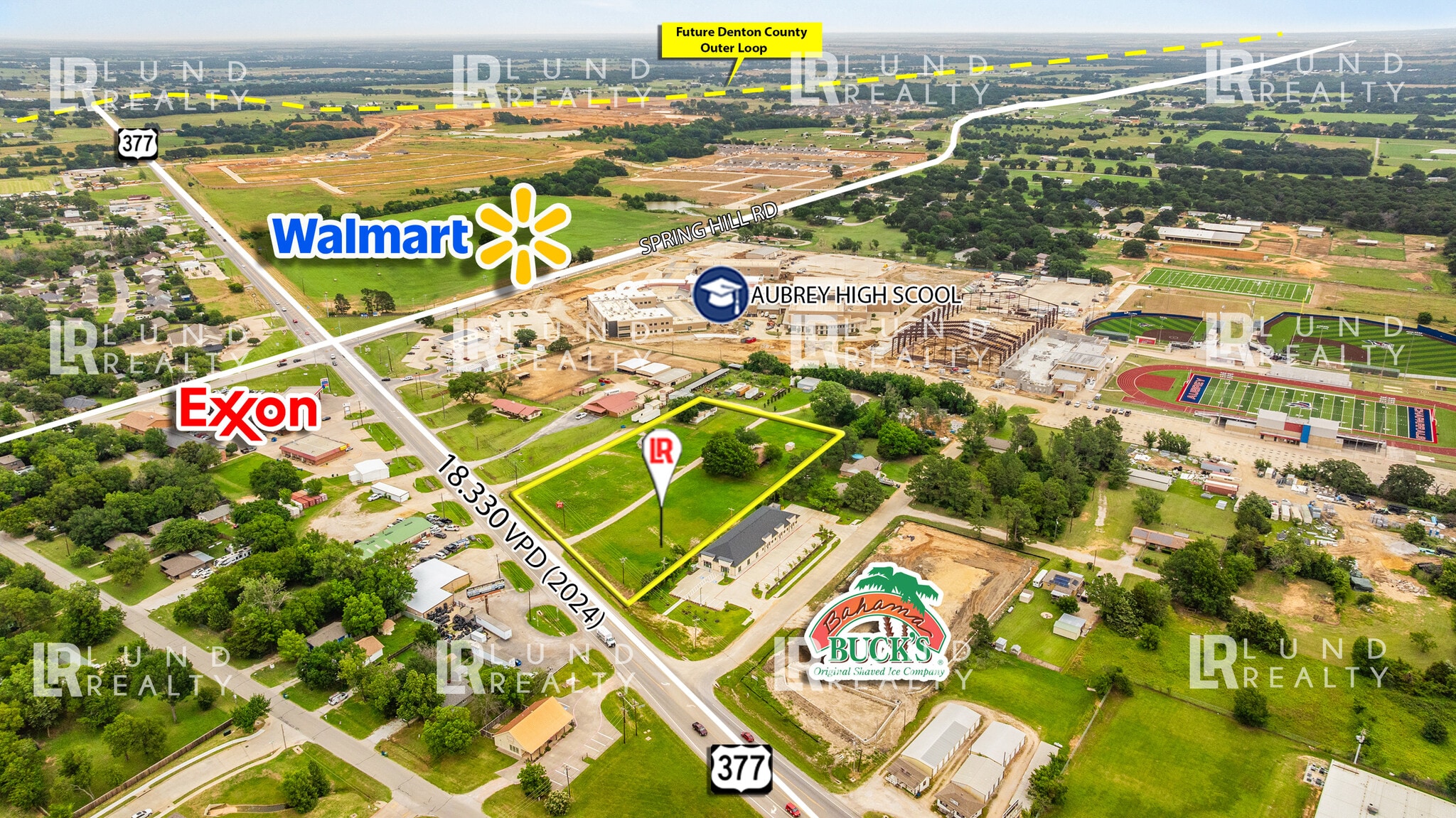 US 377 -3 AC | ON SEWER | COMMERCIAL | 3 LOTS, Aubrey, TX for Sale