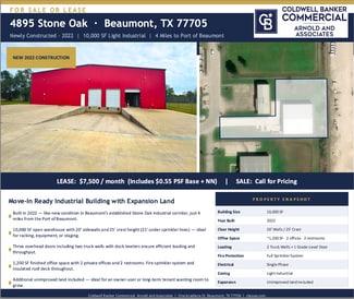 Beaumont, TX Industrial - 4895 Stone Oak Dr