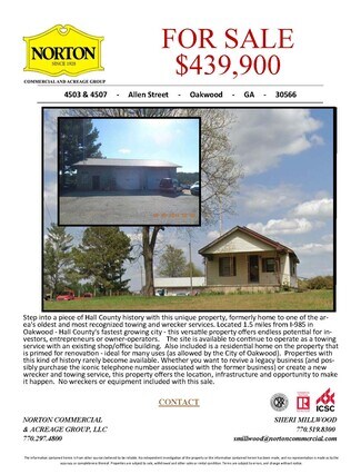 Oakwood, GA Storefront Retail/Office - 4503 Allen St