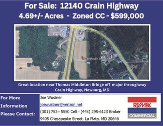 Newburg, MD Commercial Land - 12140 Robert S. Crain Hwy