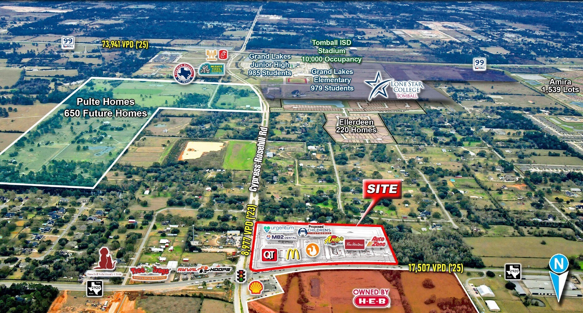 SWC of FM 2920 & Cypress Rosehill Rd, Tomball, TX for Rent