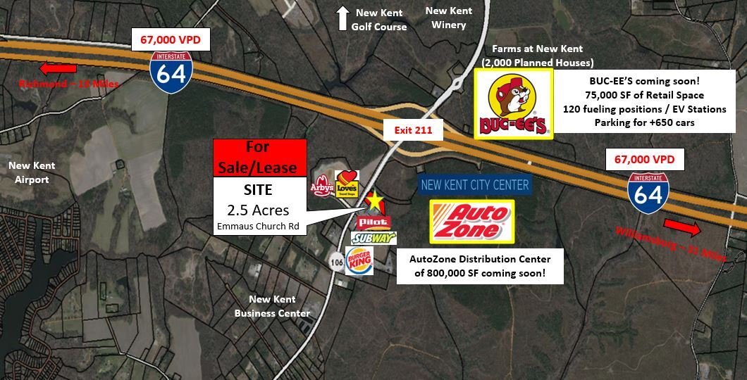 Emmaus Church Rd @ Interstate 64, New Kent, VA for Rent