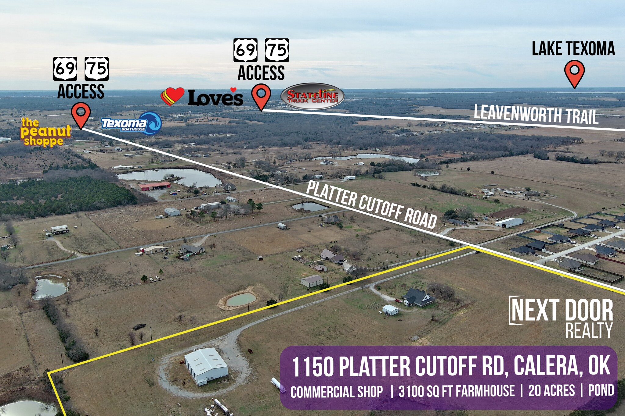 1150 Platter Cutoff Rd, Calera, OK for Sale