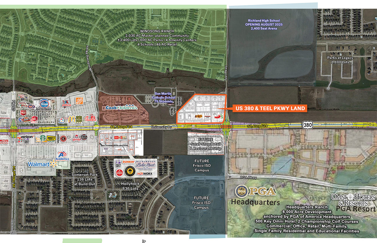 US Highway 380 & Teel Land, Frisco, TX for Sale