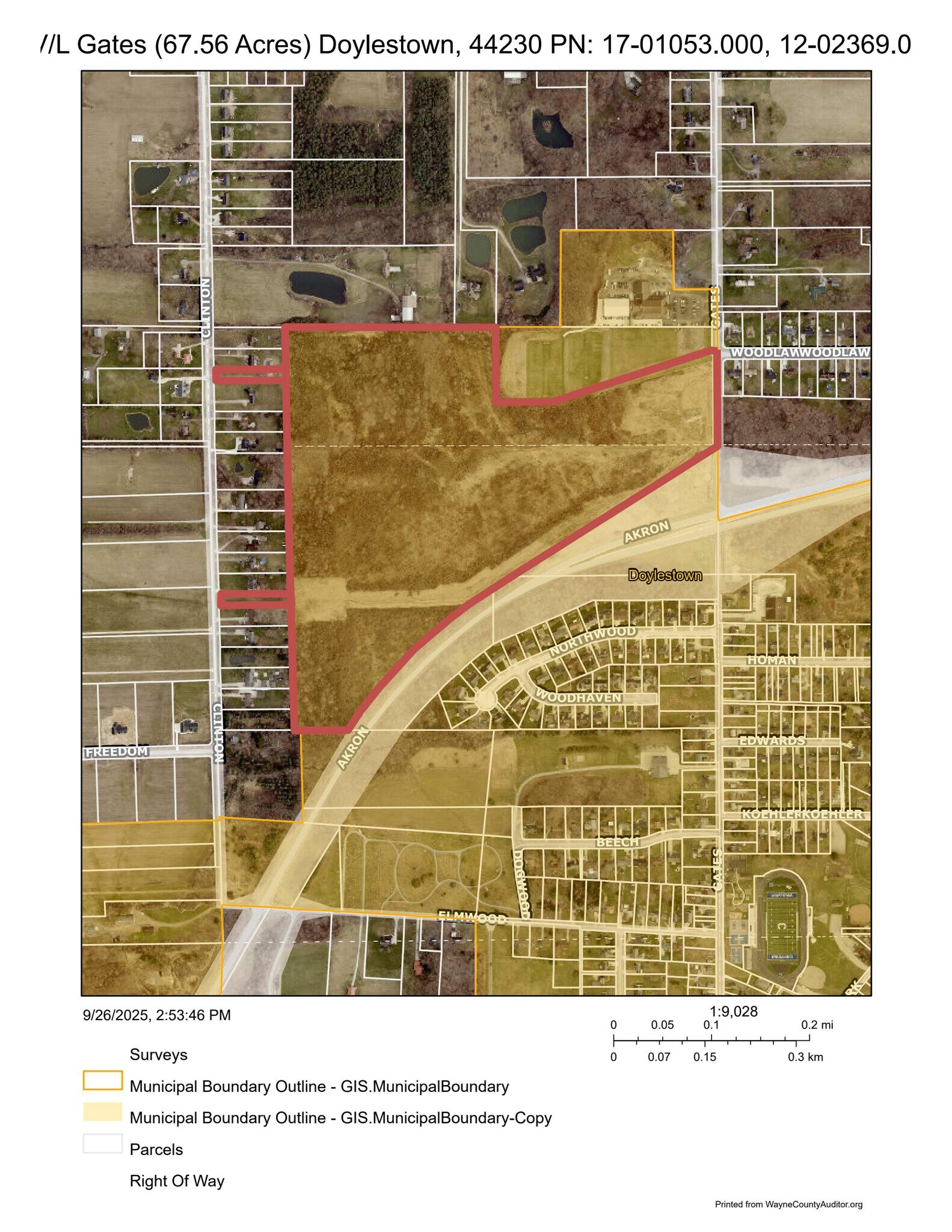 Gates St @ Akron Rd, Doylestown, OH for Sale