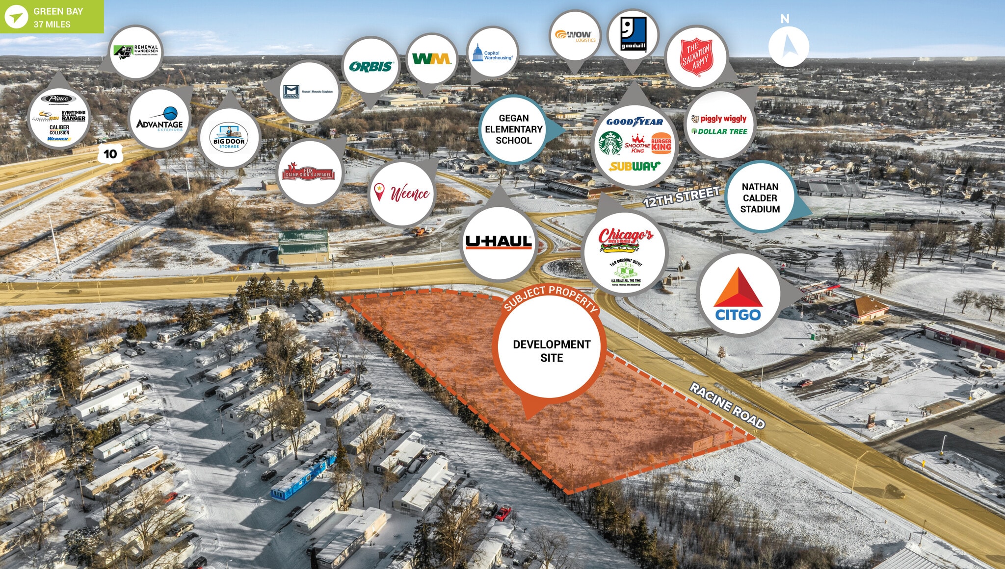 Racine Rd @ 9th St, Menasha, WI for Sale