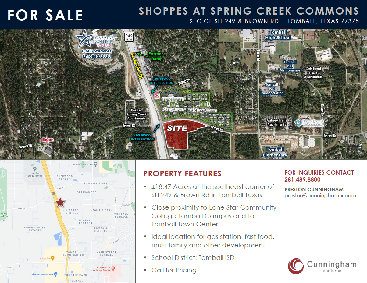 Hwy 249 & Brown Rd, Tomball, TX for Sale