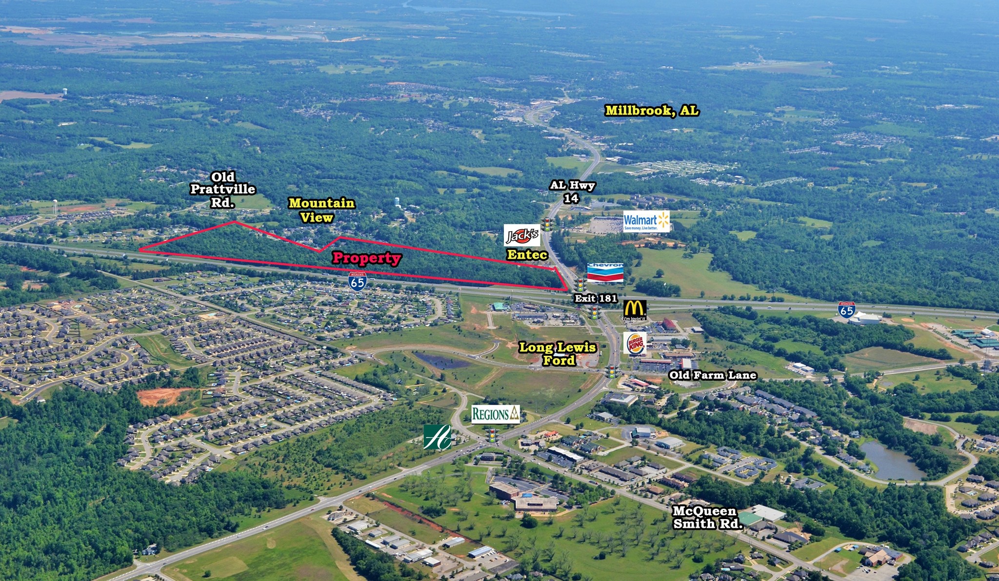 85.95 Acres NE Corner Of I-65 & AL Hwy 14 Hwy, Millbrook, AL for Sale