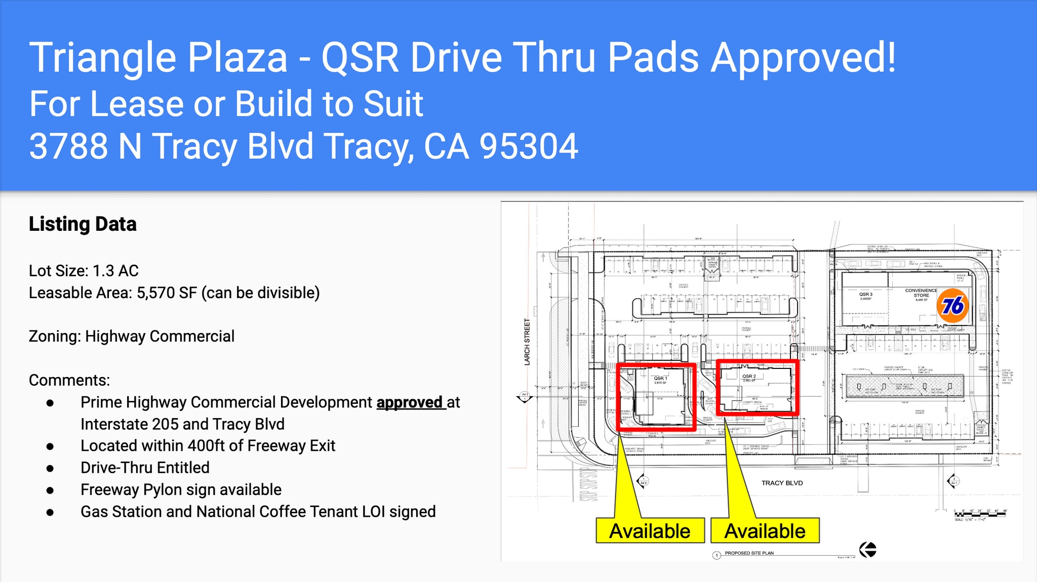3788 North Tracy Tracy, CA 95304 Retail Property for Lease on