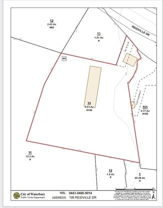 Waterbury, CT Commercial Land - 106 Reidville Dr