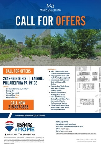 Philadelphia, PA Residential Land - 2842-2846 N 9th St Philadelphia, PA Residential Land - 2842-2846 N 9th St