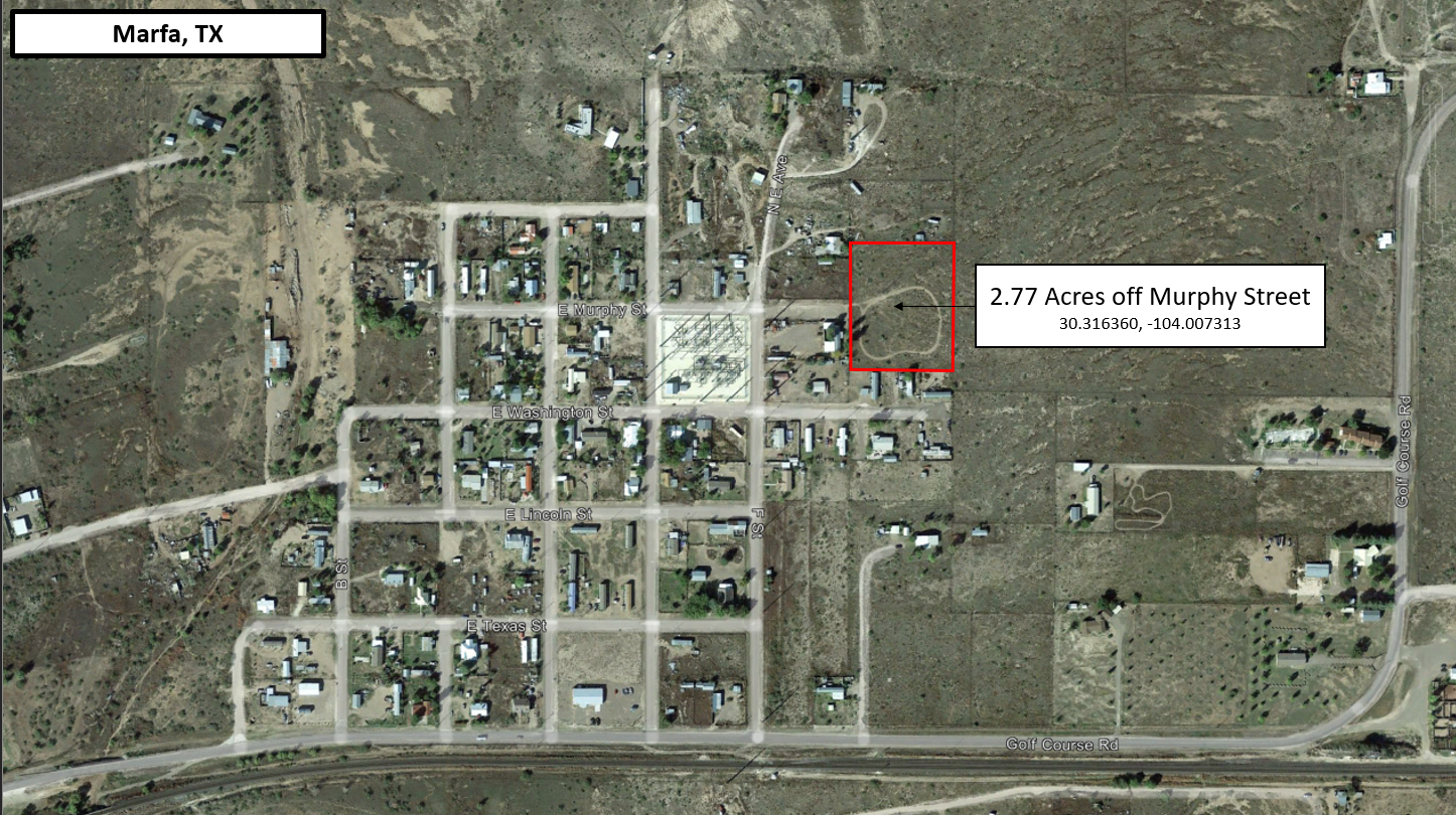 2.77 Acres off E. Murphy Street, Marfa, TX for Sale