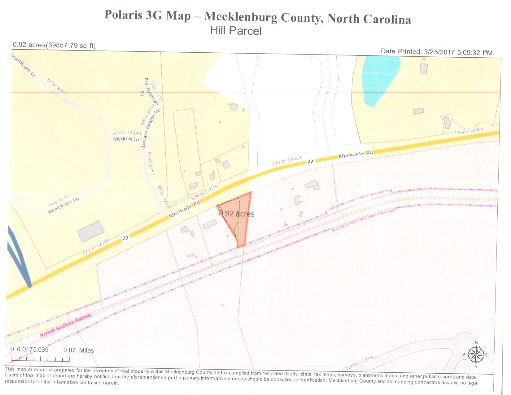 12426 Albemarle Rd Mint Hill, NC 28227 Land Property for Lease on