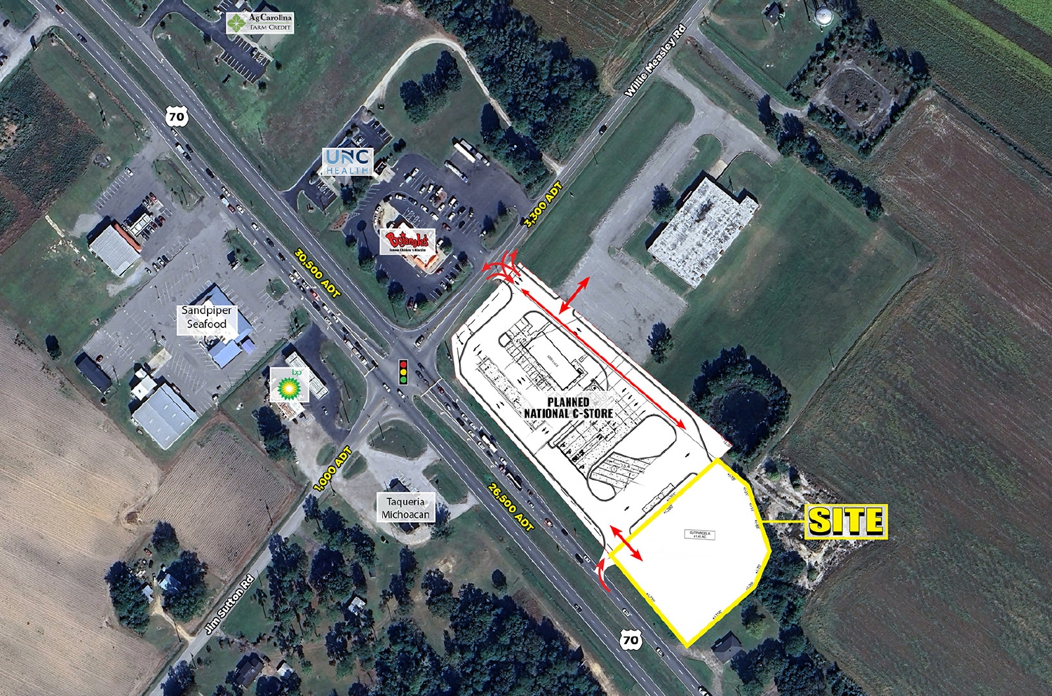 Hwy 70 E & Willie Measley Rd, La Grange, NC for Rent